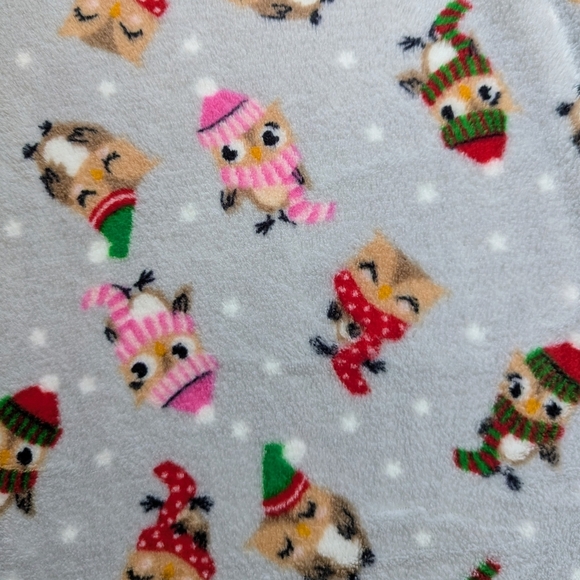 Pillow Talk Lounge Pants Fleece Winter Snow Owl Print Light Grey Multi XL NWT - Picture 10 of 11